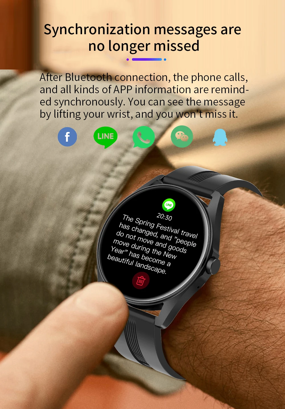 New Smart Watch VLC308 With Chip RTL8763E 1.39inch Display BT Call 100+ Sport Modes