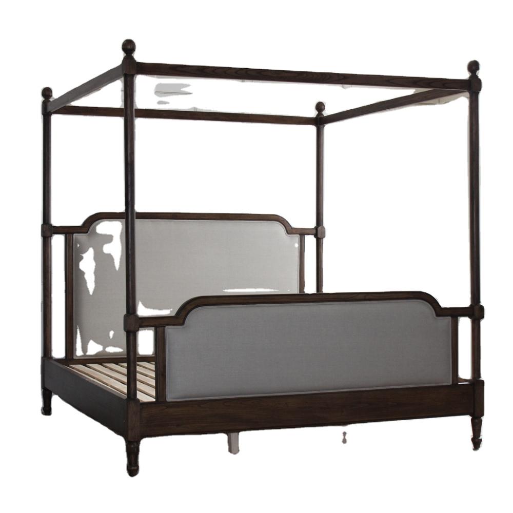 Деревянные тканевые кровати королевского размера с постером