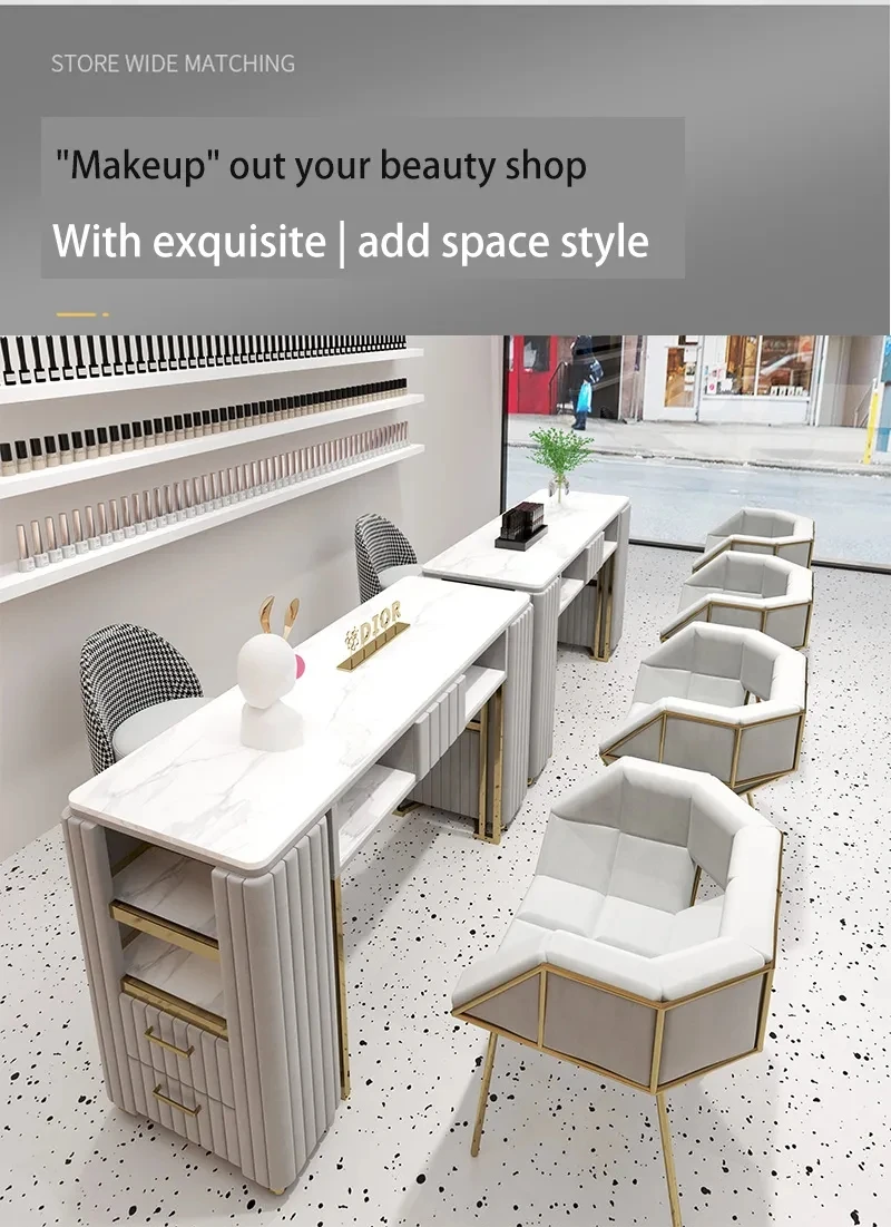 Nordic Marble Manicure Table Net Celebrity Manicure Table And Chair Set