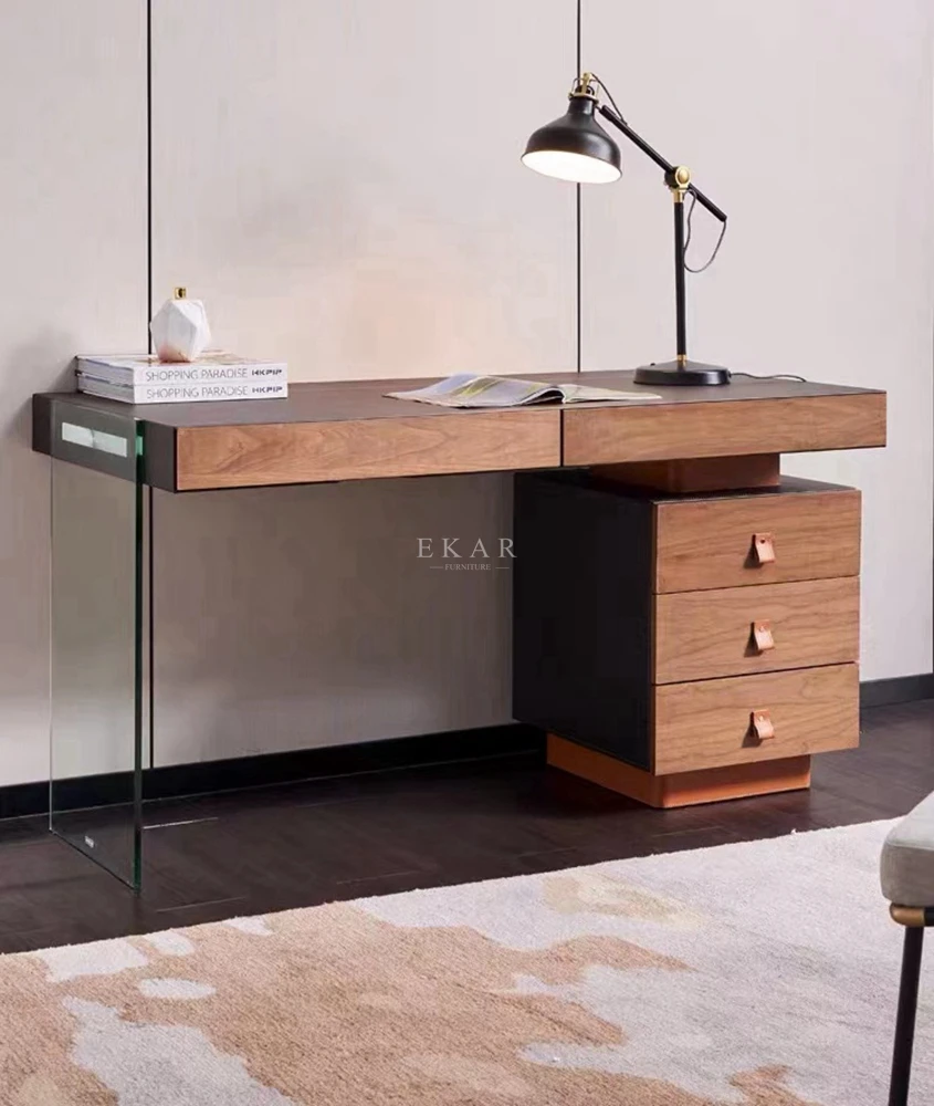 Competitive price modern simple design office table computer desk studying desk with side drawer manufacture