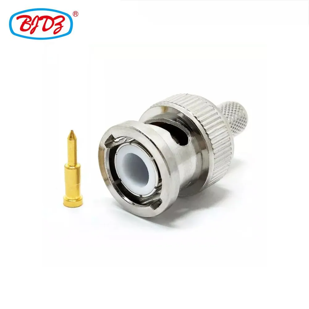 75 Ohm Bnc Male Connector Crimp Coaxial Cable Rg59 For 3g Hd / Sdi ...