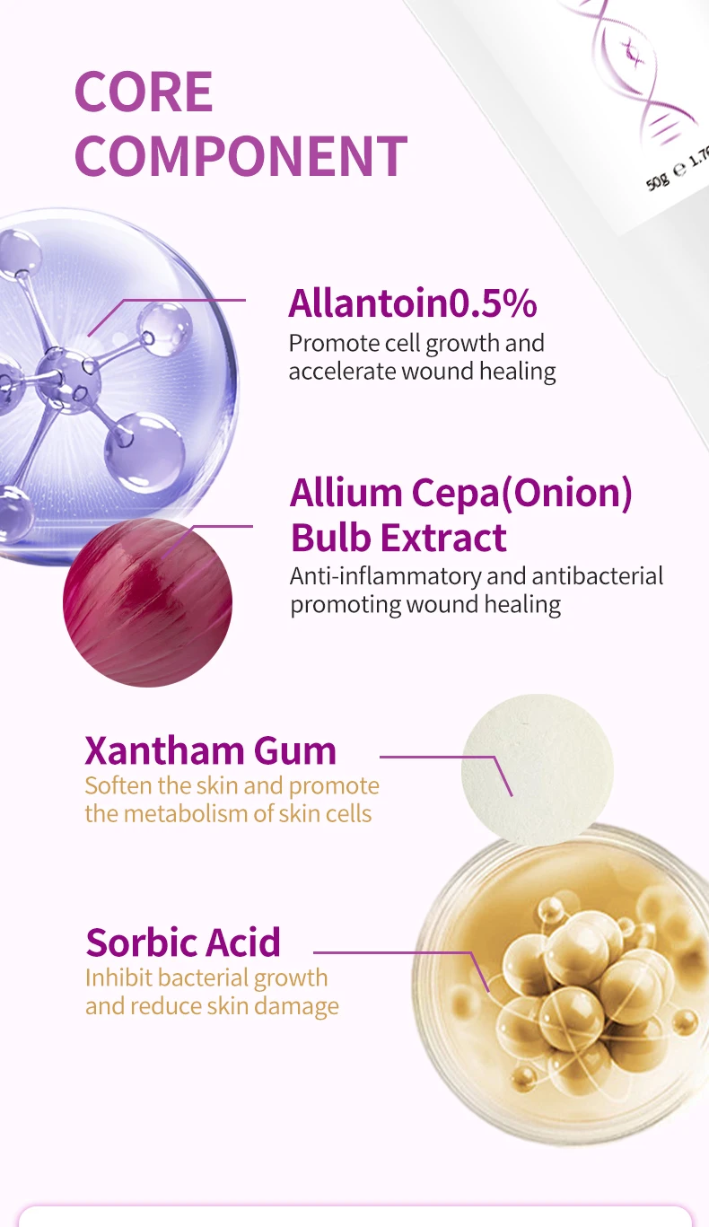 Rapid Repair Scar Stretch Mark Removal Gel Allantoin Glycerin Onion Extract-Fast Absorbing Invisible Layer for Face Body All(pic4)