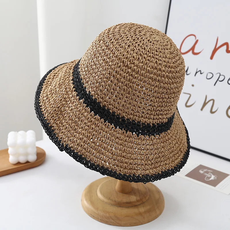 Wholesale Summer Sun Protection Women Beach Paper Handmade Straw Bucket ...