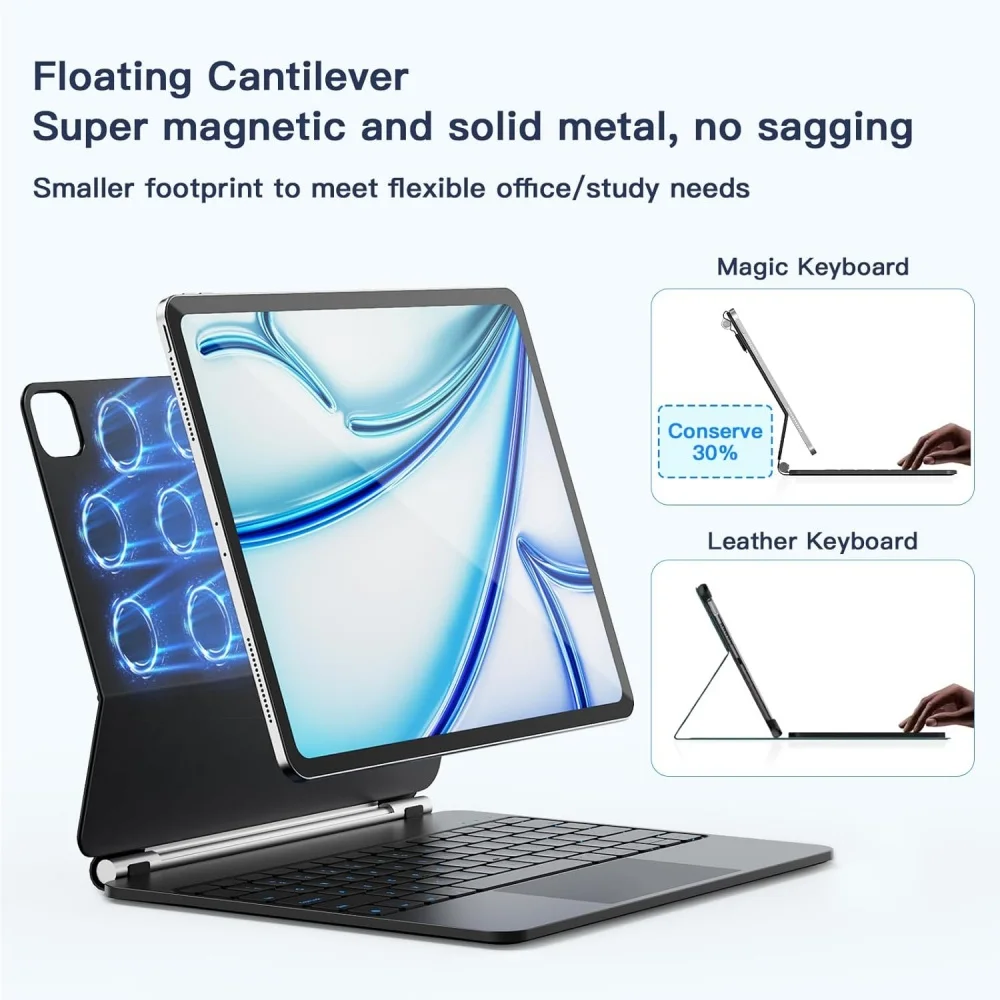 product magic keyboard case for ipad air 13 inch for ipad pro 129 inch flexible backlit keys multi touch trackpad laudtec-8