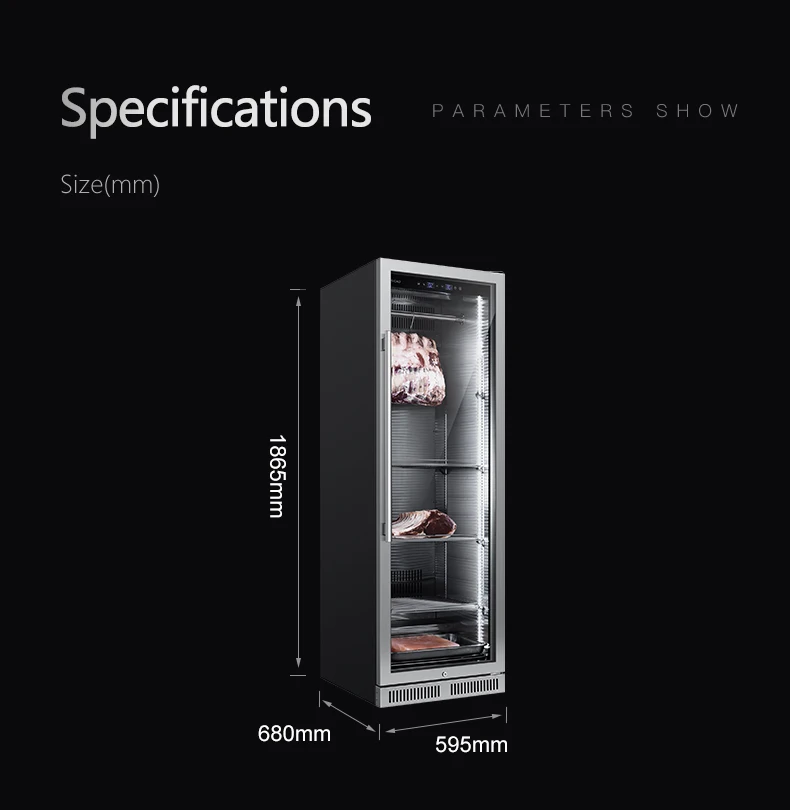 SICAO DA400S Dry Aging Refrigerator for Dry Aging Beef Pork Sausage Cheese Household Appliance Kitchen Use