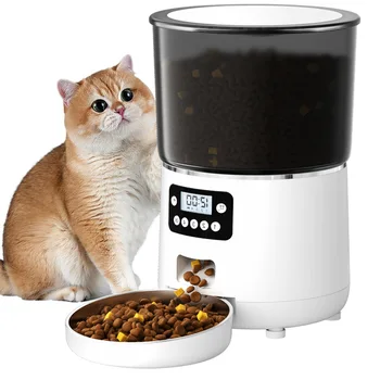 4L Eco-Friendly Smart Graffiti APP Pet Automatic Feeder New Packaging Plastic Cat Dog Food Dispenser Solid Pattern Bowl Items