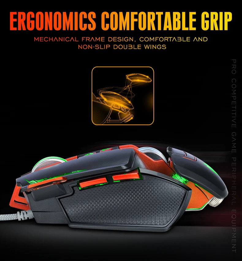 Ergonomic Claw Grip Mouse with RGB Light