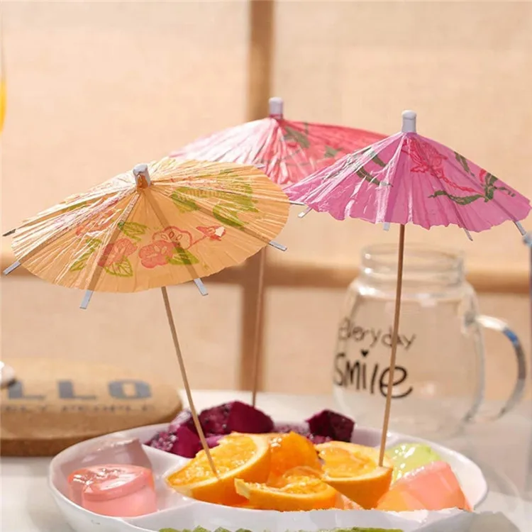 Estick Disposable Wooden Party Picks Parasol Cocktail Picks Umbrella
