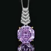 purple pendant with box chain
