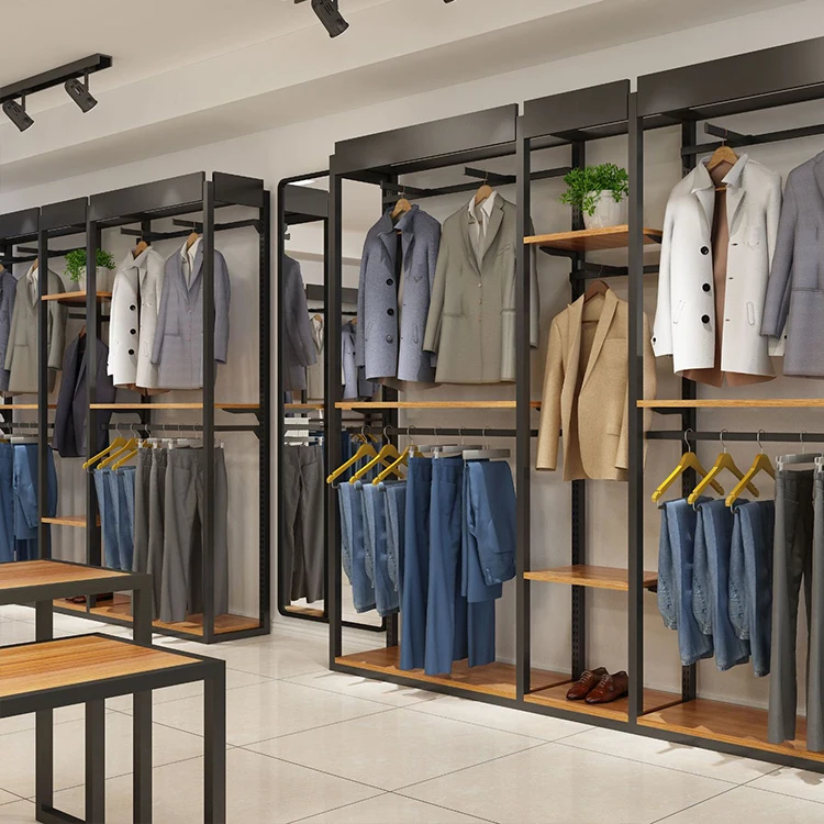 Kainice Customized Retail Store Fixture Cloth Display Stands Metal Boutique Clothing Garment