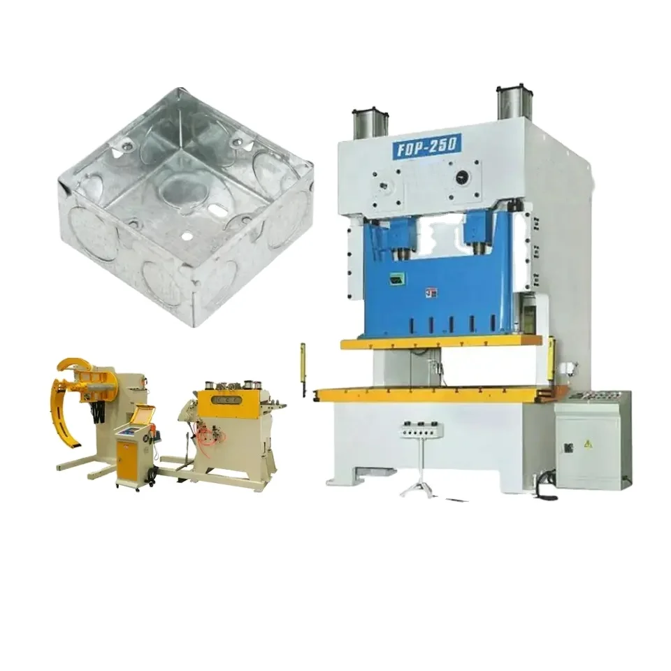 Caixa de interruptores elétrica automática/caixa elétrica Máquina de fabricação de caixas de aço padrão britânico/Linha de produção de caixas de junção de metal BSW