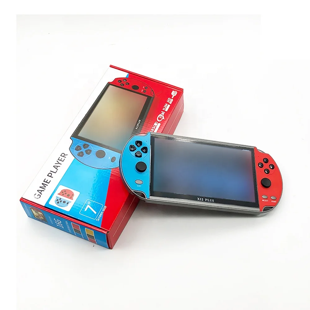 High Quality X12 Plus 7 inch Large Screen Classic Video Game Consoles Support H D TV Output Multi Functions Handheld Game Player