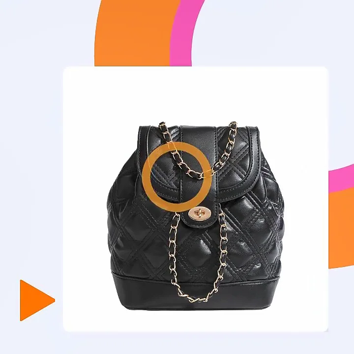 Easy Carrying Metal Chain Cosmetic Back Pack Diamond Pattern