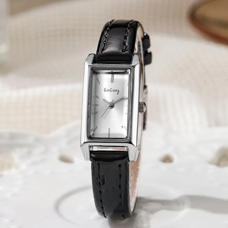 Gold Rectangular Eco-Friendly Women's Watch with Quartz