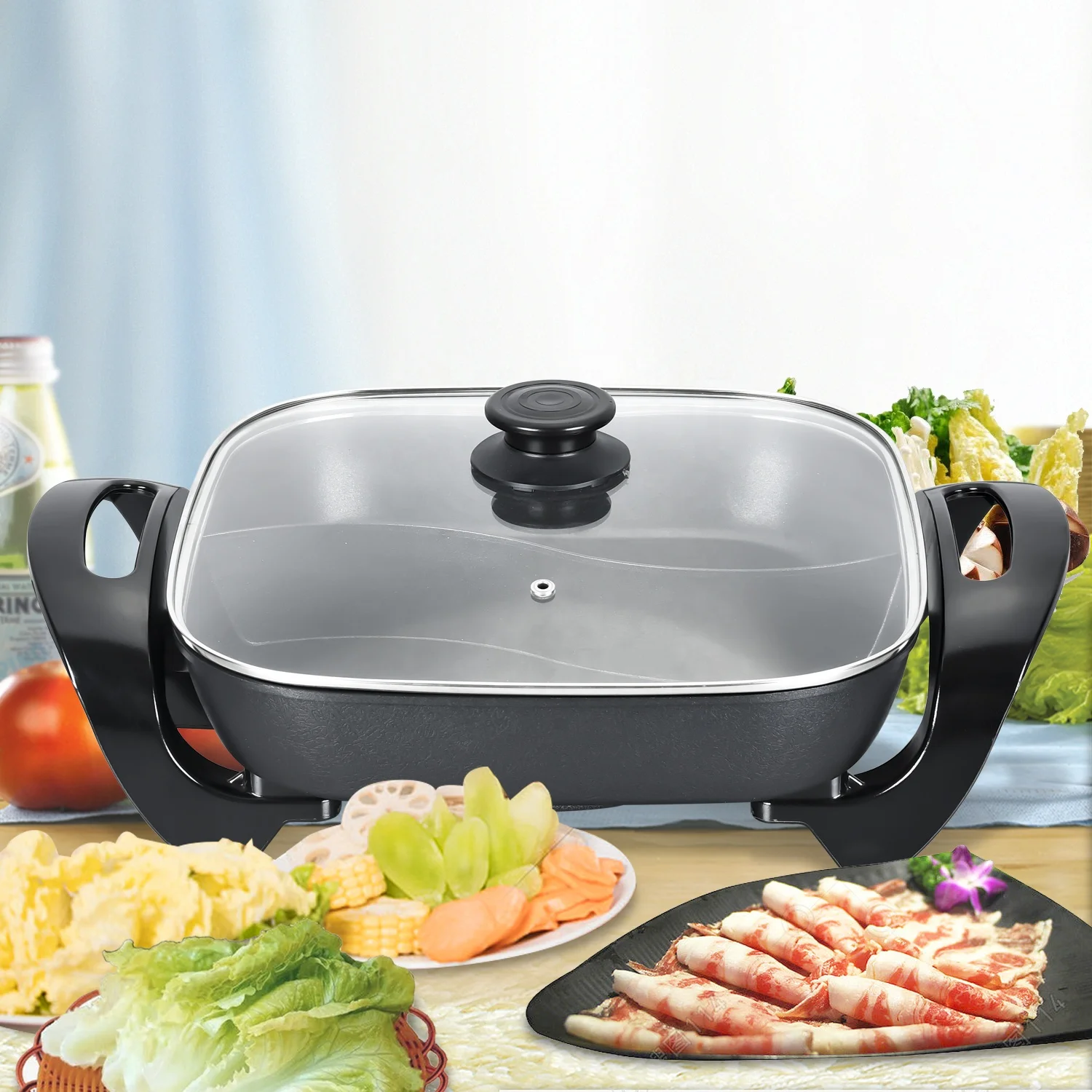 Multifunctional Square Electric Frying Pan Household Kitchen Frying Pan,  Electric Hot Pot 220v - Multi Cookers - AliExpress