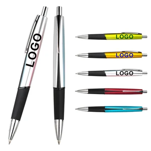 Selling Pure Retractable Triangle Plastic Ball Pen With Soft Grip Holder Custom Special Logo for Write School Office Gift