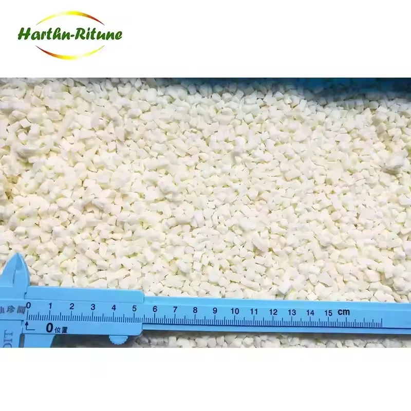 Légumes biologiques surgelés IQF, qualité premium, vente en gros en vrac, y compris des gousses d'ail, des sprouts en dés, épluchés, halal, cubes frais