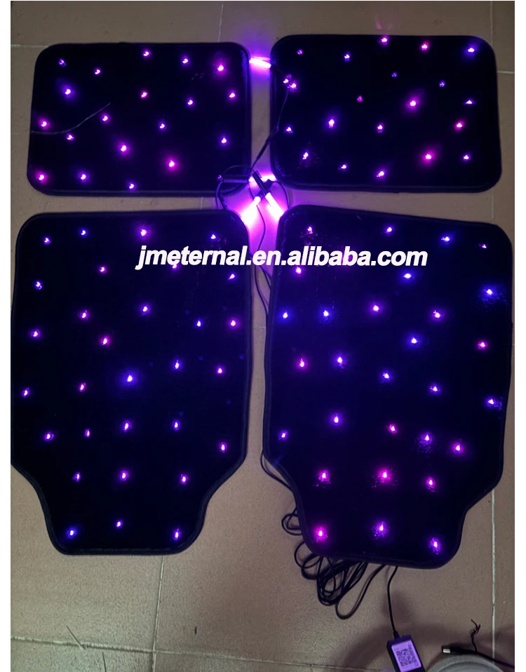 Fabric Custom Fibre Optic Starlight Full Set Car Carpet 4 Pieces