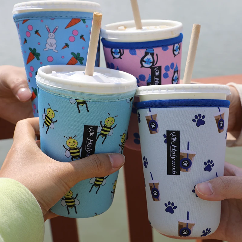 Neoprene Customisable Heating and Cooling Coffee Cup Holder Organizer Sleeve With Sublimation Logo Print