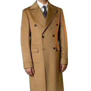 HARCHOY Men's Business Suit 100% Wool Winter Coat Flat Lapel Collar Double Breasted Breathable Anti-Static Includes Vest Pants