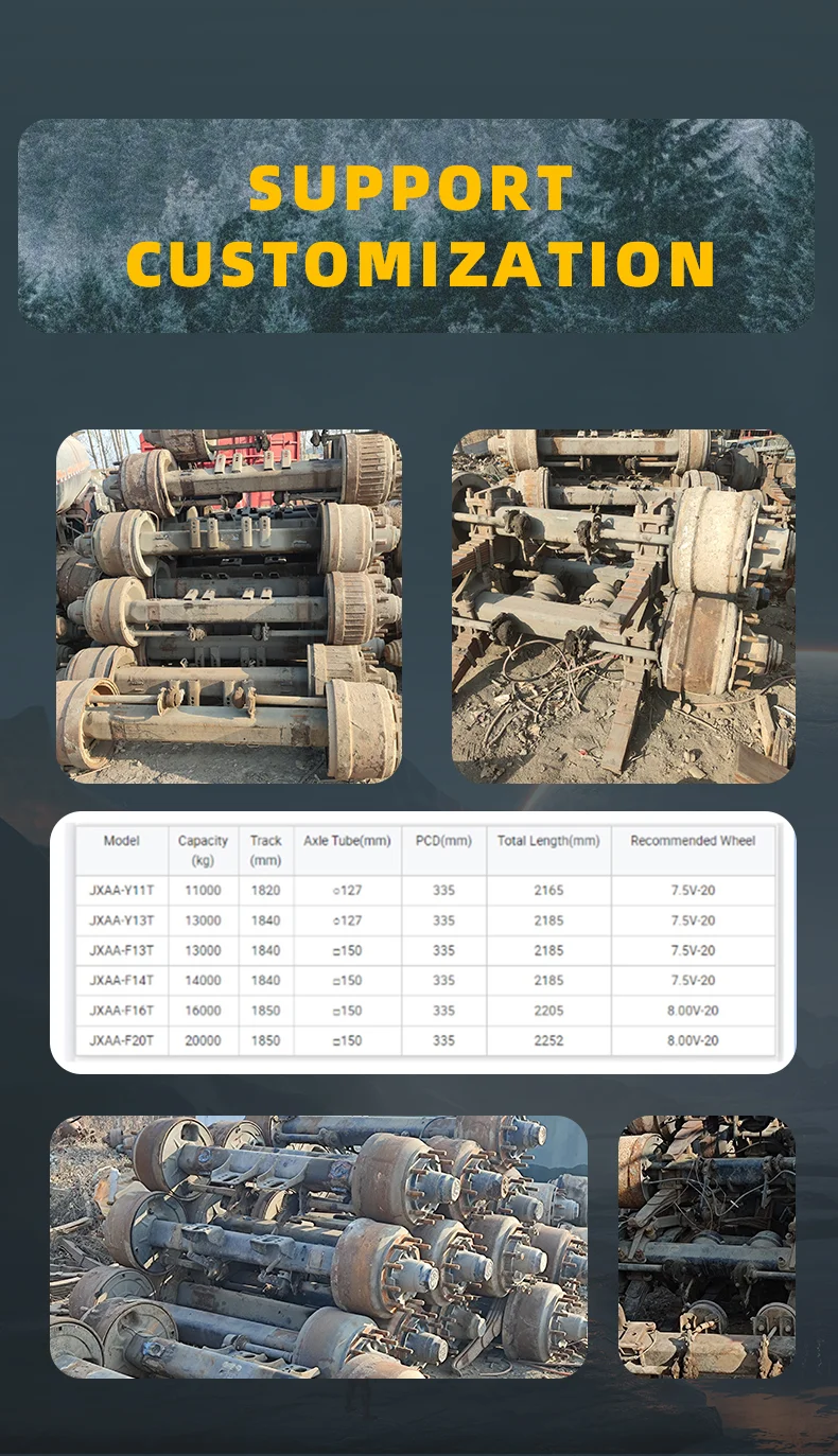 American German 13 Tons Model Complete Axle Refurbished Used Trailer