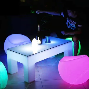 Disco DJ LED Shinning Colorful Square Bar Table Outdoor Furniture for Clubs