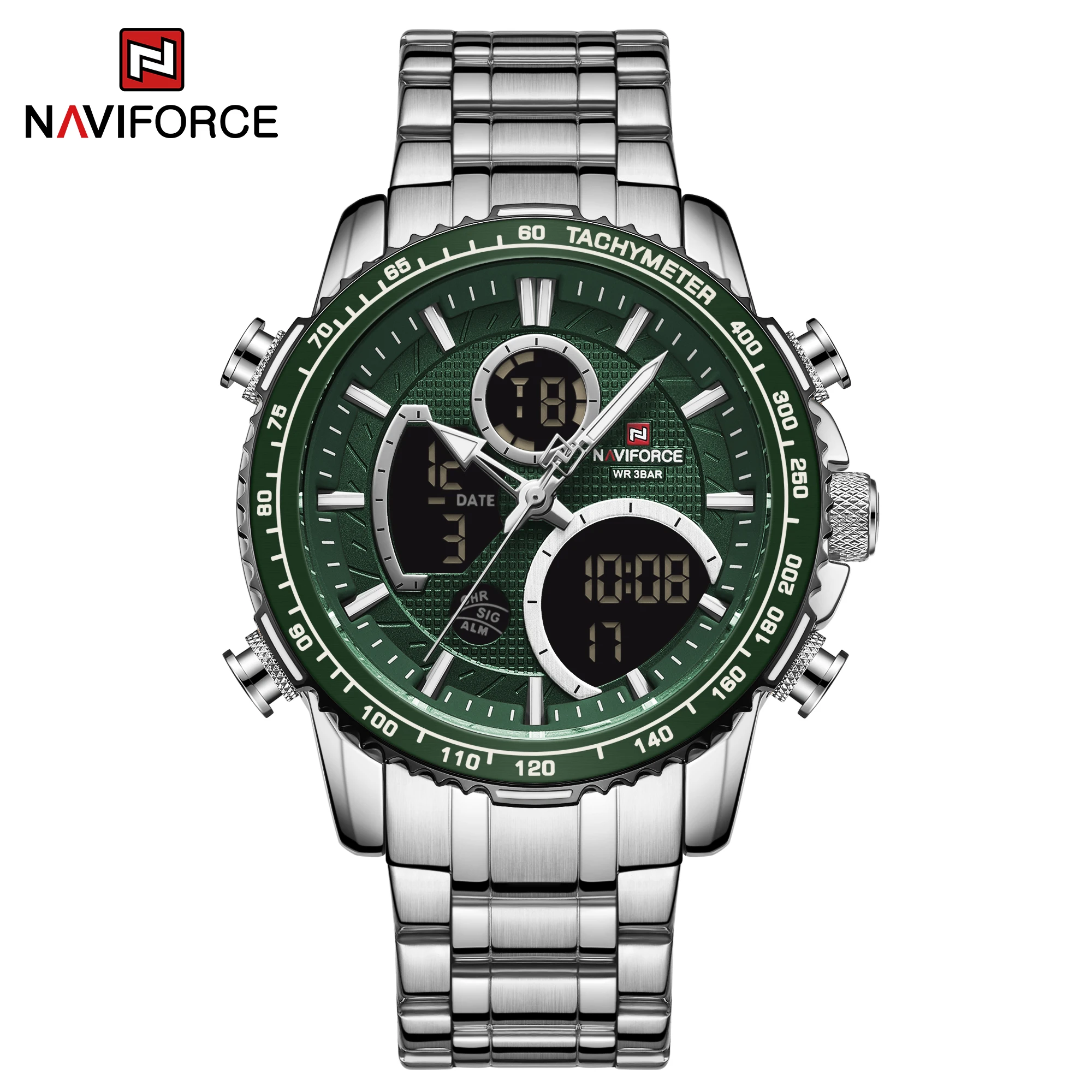 NAVIFORCE 9182 Men's Digital Waterproof Watch - Luxury