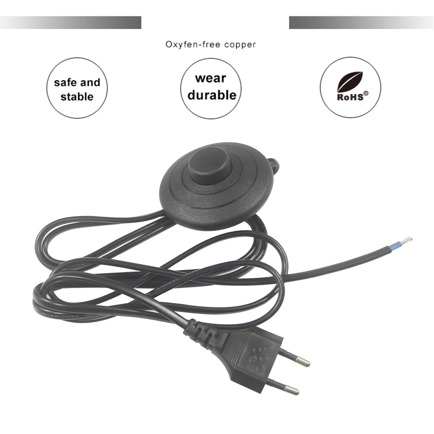 Kema Keur Light Switch With Power Cord EU Power Cords Cable  With Food Padant  Inline Switch