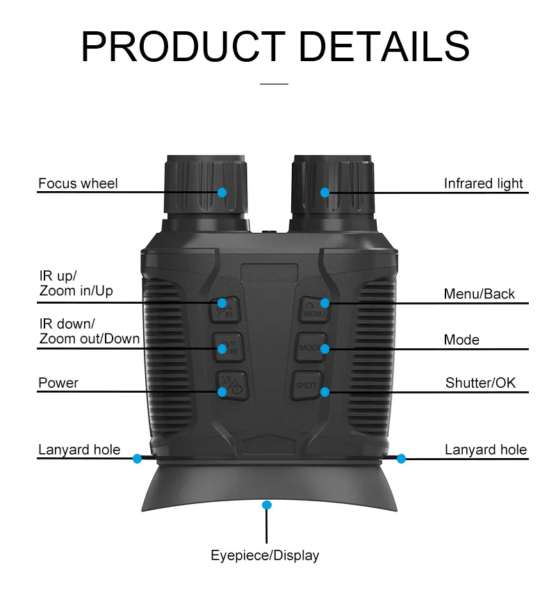Handheld Binocular Oversized Screen Infrared Scope Night Vision Goggles ...