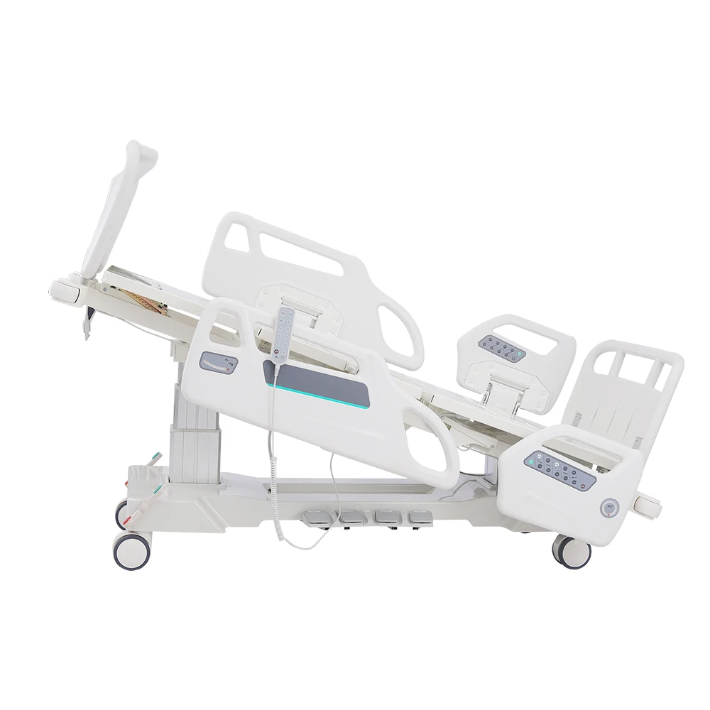 Hospital Electric ICU Bed Side Rails-Five Motor Adjustable Stainless Steel Medical Bed for Critical Care Pressure Relief 4