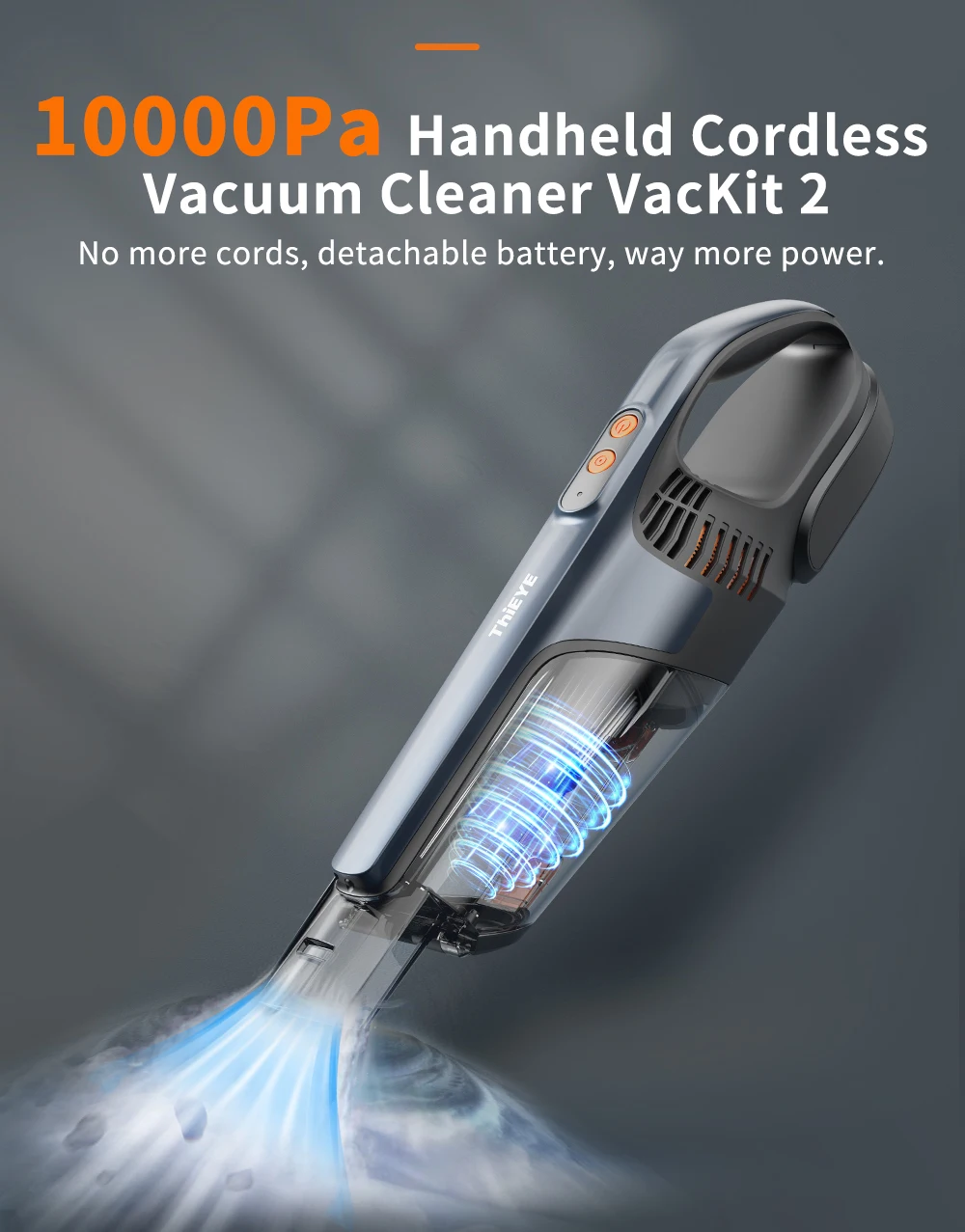 Thieye Cordless Car Vacuum Cleaner Portable Rechargeable 10000pa Handy