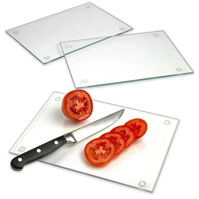 Clear Tempered Glass Cutting Board,12 X 16 Inches,Smooth Surface