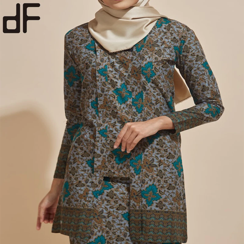 customized muslim fashion high-end floral batik malaysian clothes 