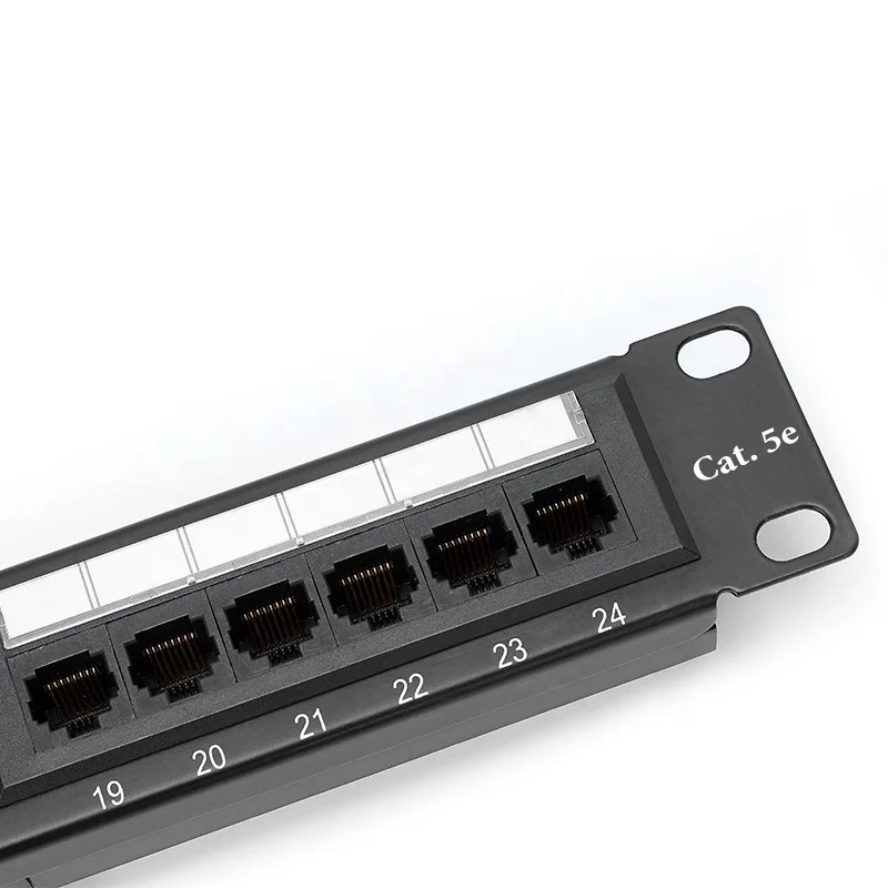 Cat5e 24 Port Patch Panel with Back Bar Krone 110 IDC Steel Network Rack Cabinet Cable Distribution Frame