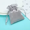 Gray satin velvet bag