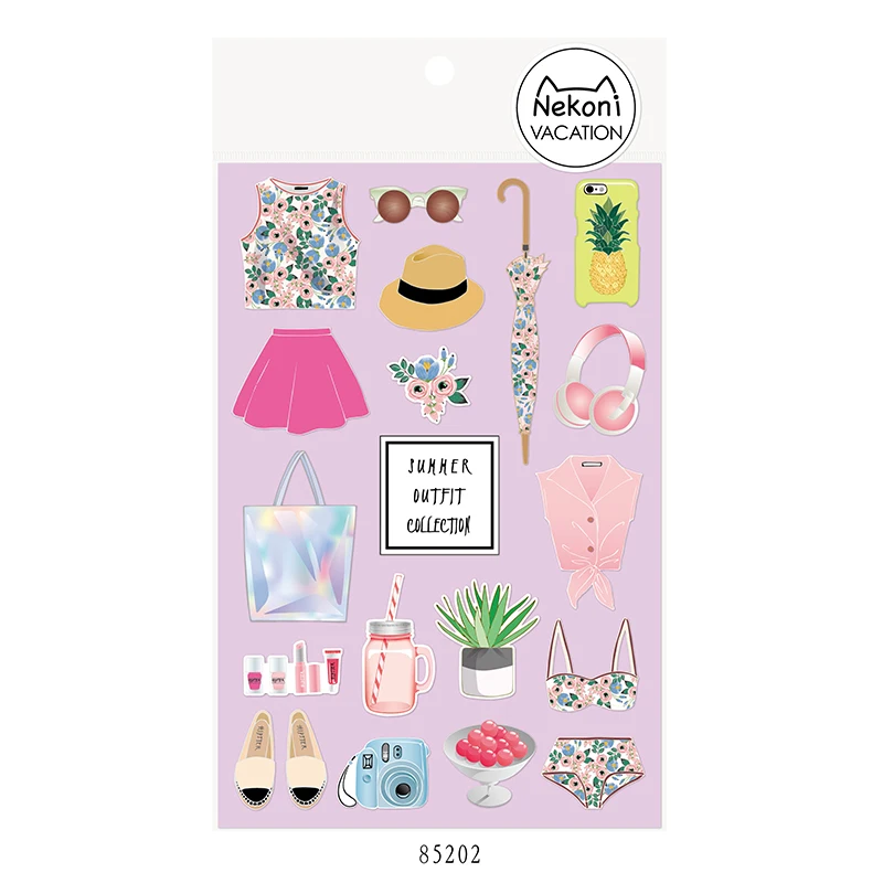 Nekoni праздничная серия наклейки клейкие декоративные на заказ ПВХ Виниловая наклейка для ручной учётной