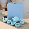 Esmalte azul cielo Ding Kiln * sin bandeja de té