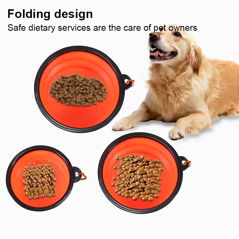 Accessoires personnalisés pour animaux de compagnie Portables et pliables Bol pour chats et chiens en silicone Bol pour animaux de compagnie