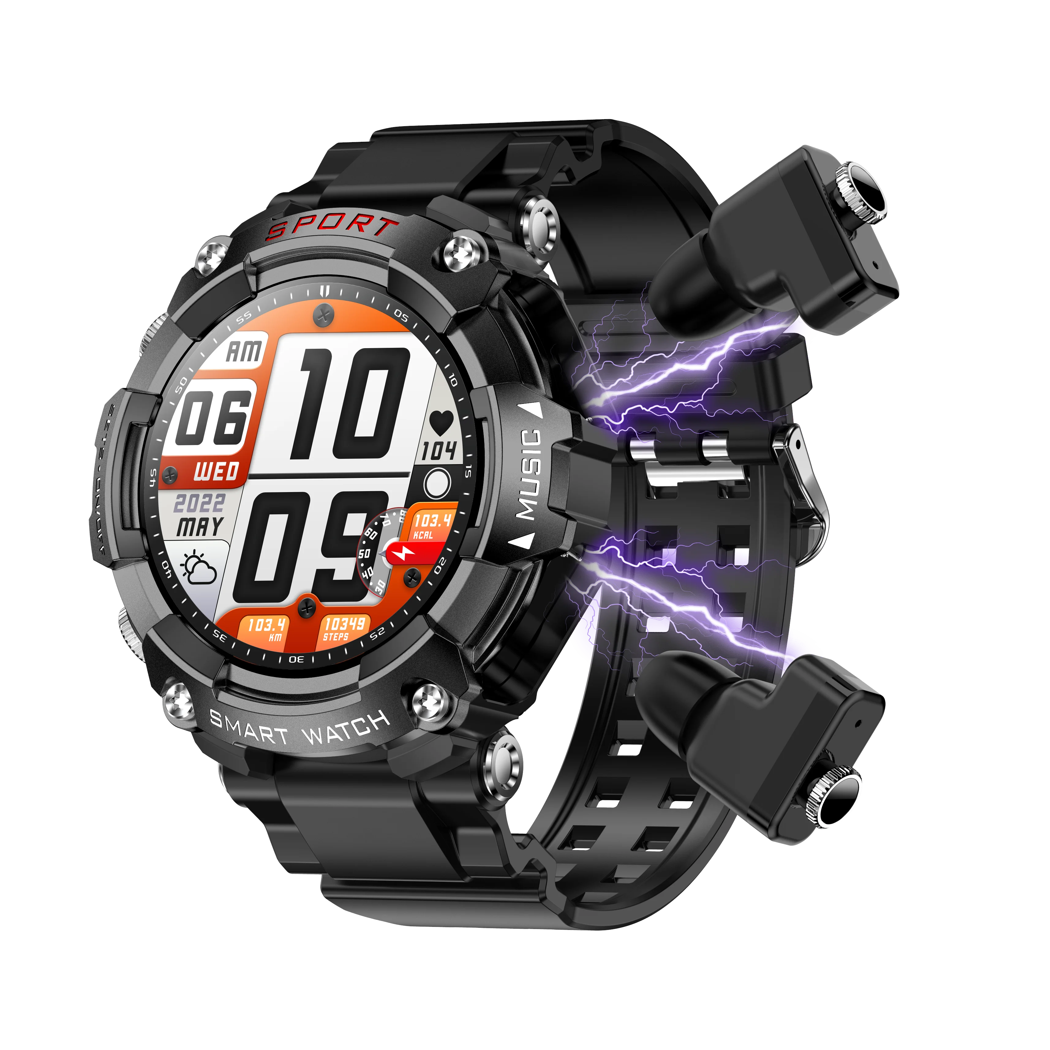 T96, Reproductor de Música Local MP3, Canciones, en 1, TWS, 128M, Reloj  Inteligente con Auriculares, AMOLED, Llamadas BT, Reloj Inteligente 