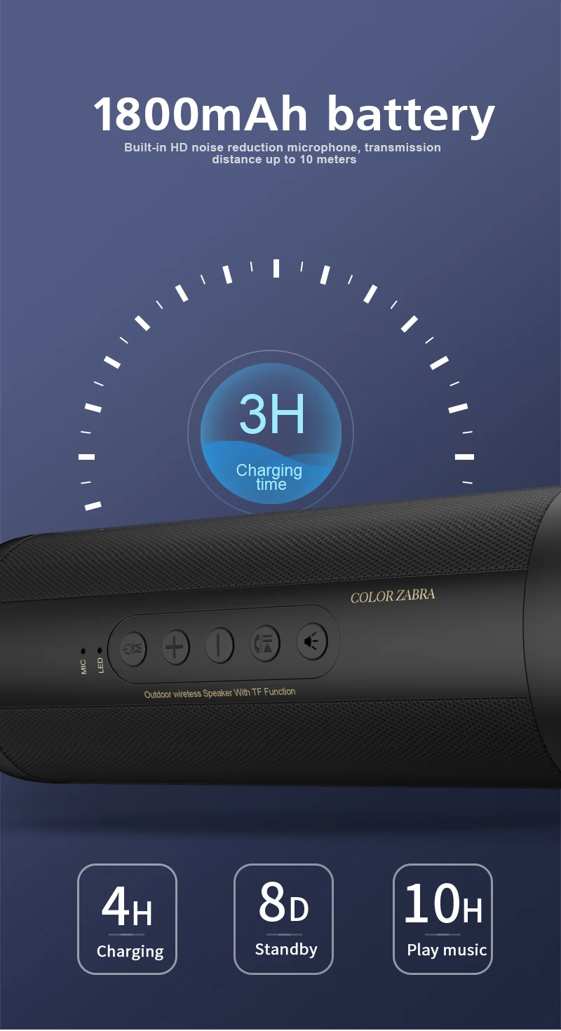 Modern Style Factory Oem Cylinder With LED light Fm TF Card Loudspeaker Waterproof Bluetooth Blutooth Speaker - ANKUX.COM