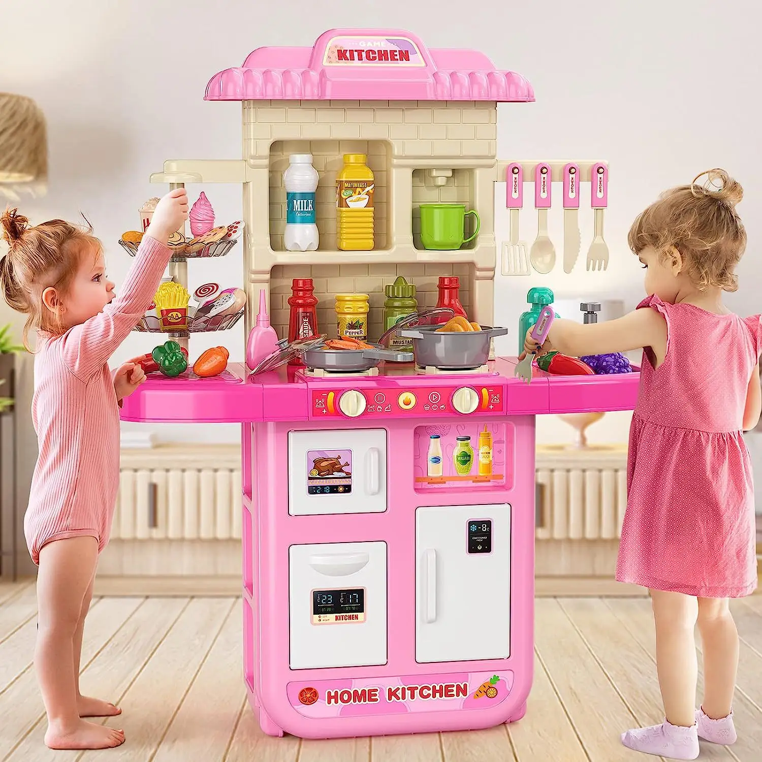 Kids Play Kitchen Fun Cooking Toy with Lights and Sounds