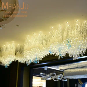 Modern Crystal Water Drop Chandelier Modern Gold Pendant Lights Decor for Staircase Foyer High Ceiling Entrance