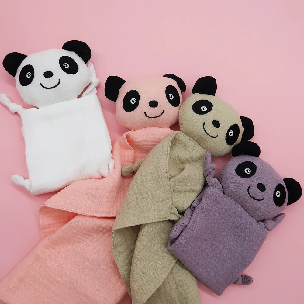 Baby Stuffed Bear Fox Owl Cat Soothing Towel Cute Plush Security Blanket  Newborn Baby Soothing Comfort Towel Animal Head Blanket - Main Image