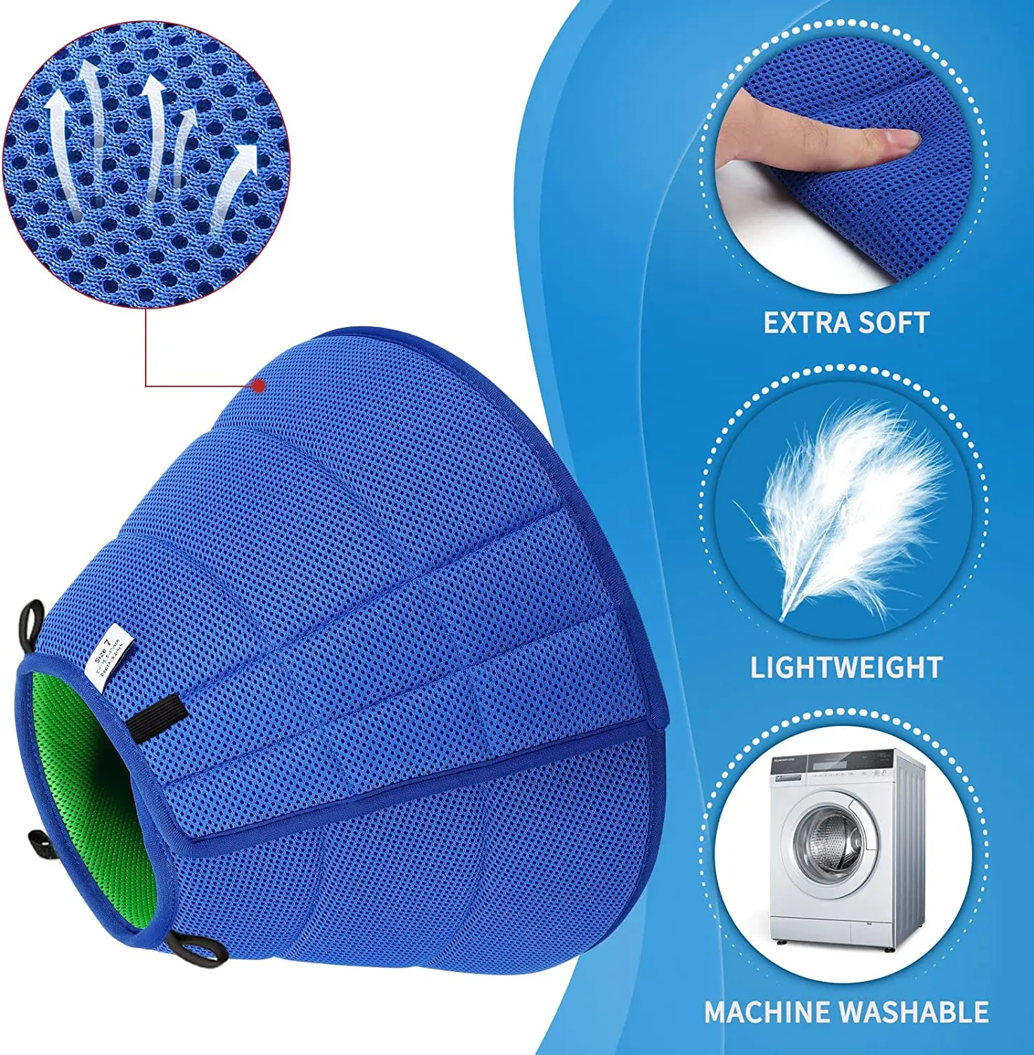 Adjustable Dog Cone Extra Soft Breathable Dog Cone Collar Elizabethan