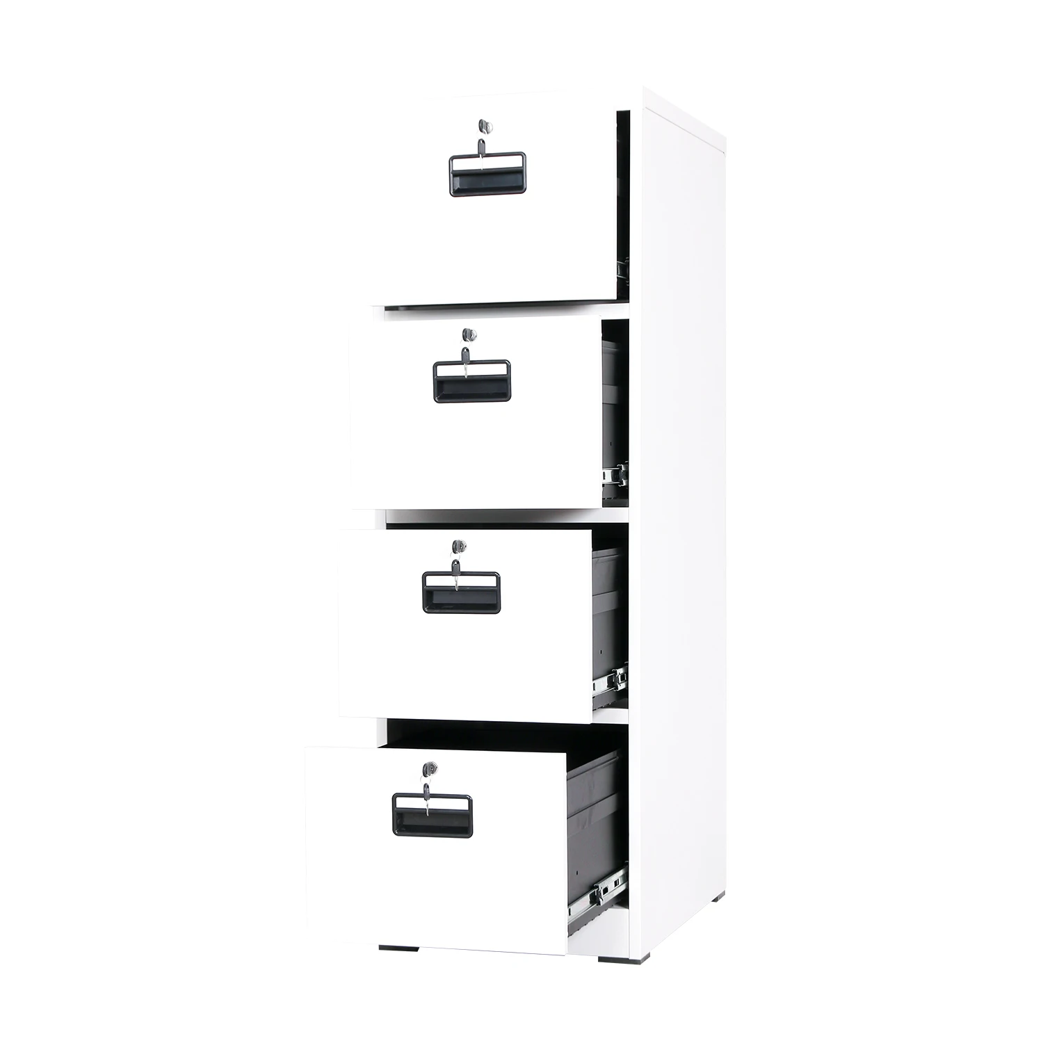 Modern White 4-Drawer Lockable Metal Card File Cabinet Office Furniture for Living Room and Hotel Wholesale