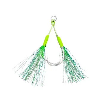 Sea Fishing Built-in Steel Wire Luminous Slow Shake Double Jig Hook for Mackerel with Barbed Points – Metal Jig – view 2