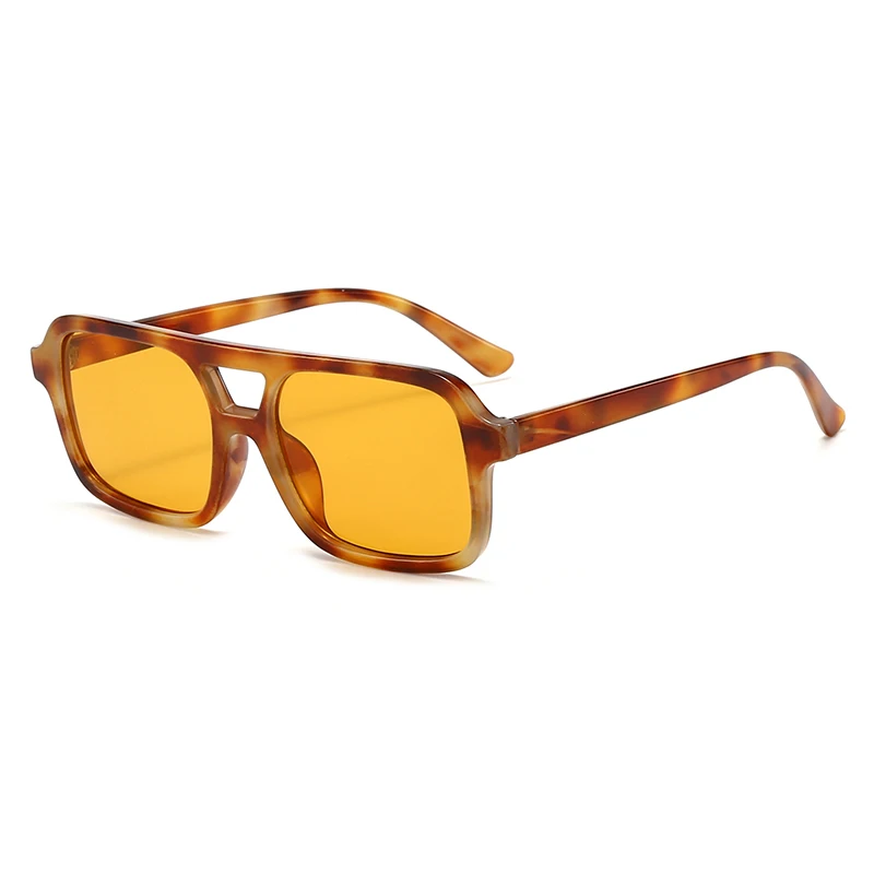 Vintage Tortoiseshell Square Frame Sunglasses - Uv400 Protection