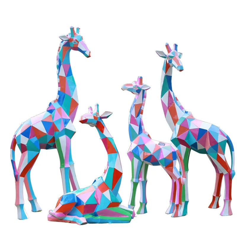 Send Pictures to Customize Solar Energy  Outdoor Resin Statues Animal Giraffe 1.9M 2.5M  Large Size Fiberglass Giraffe