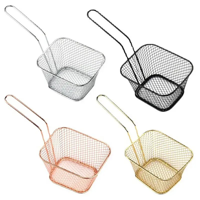 Mesh French Fries Fry Basket Stainless Steel Colander Strainer Eco-Friendly Multifunction Home Kitchen