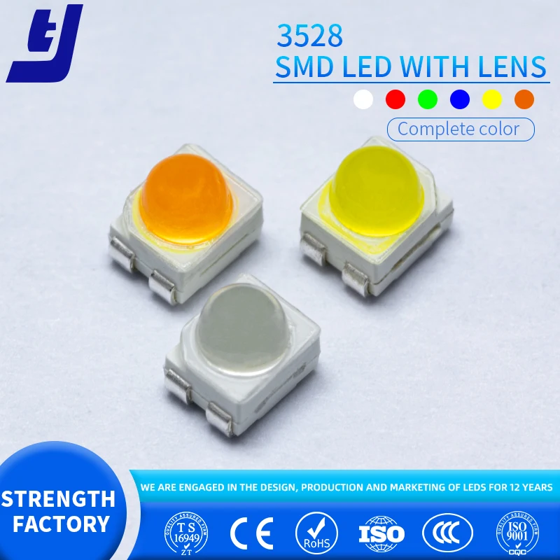 Ультраяркий светофор 3528 Smd Led белый голубой красный зеленый желтый 30 60 градусов ROHS